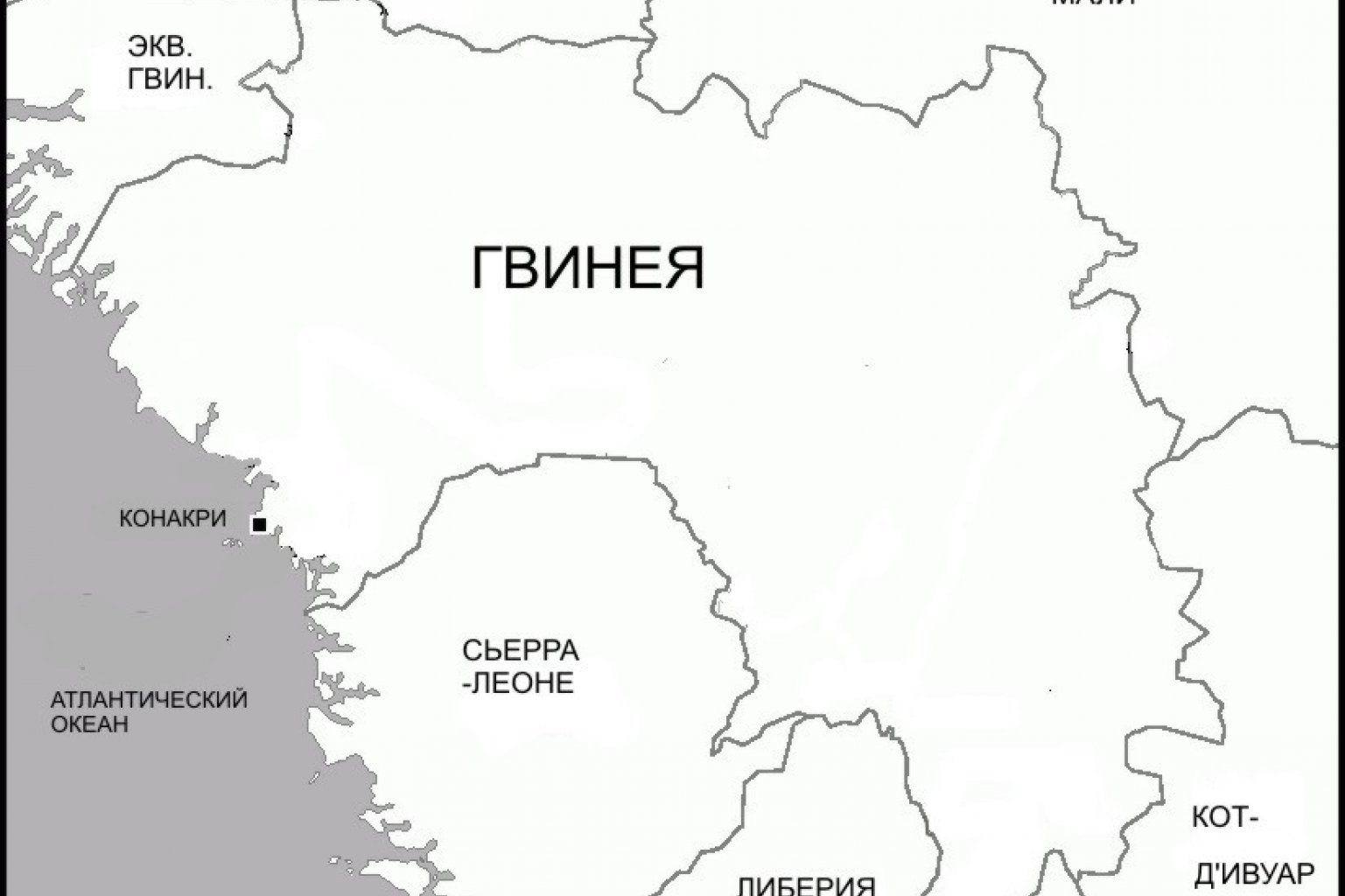 Гвинея на карте